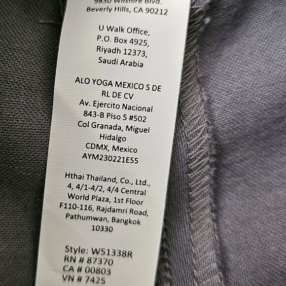 Alo High Waist Risk Taker Trouser Pants Womens Medium Fog Wide Leg Flare Cut-out - Picture 3 of 10